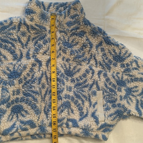 PacSun Blue & White Crop Thick Sweatshirt Fleece Size M - Picture 4 of 8